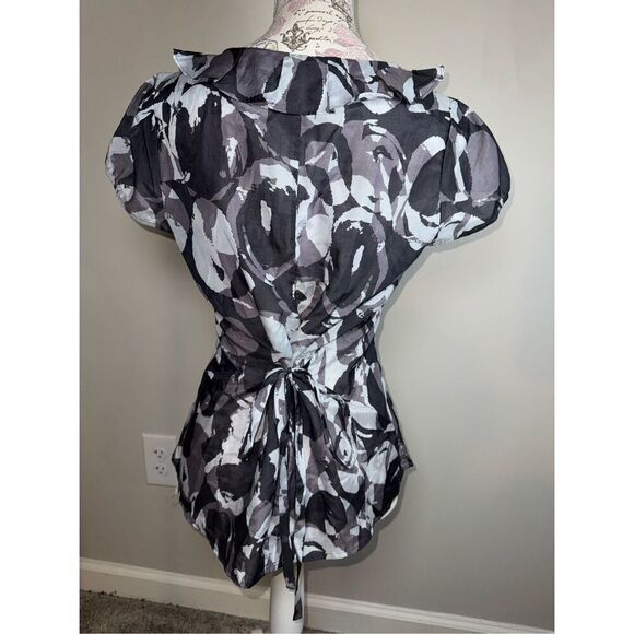 BANANA REPUBLIC Pink Scoop Neck Collared Cap Sleeve Sleeveless BLOUSE Top S - Picture 2 of 5